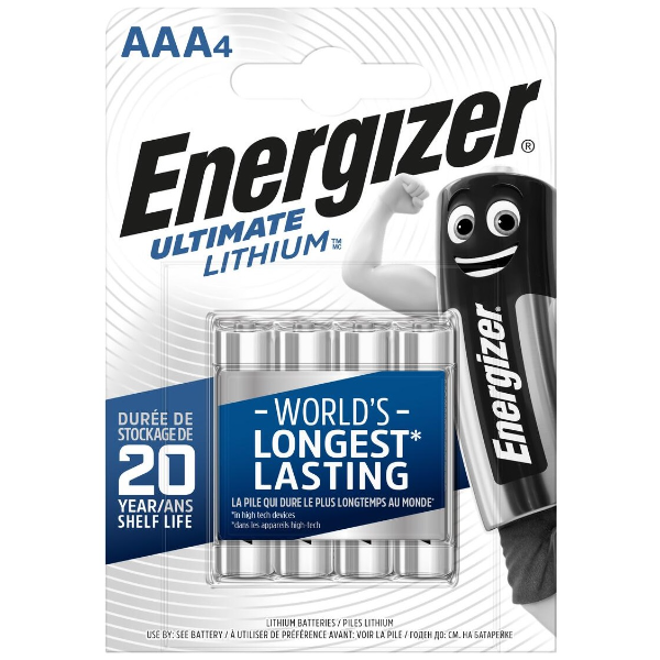 Energizer 1.5V Ultimate Lithium AAA Battery (4-pack)