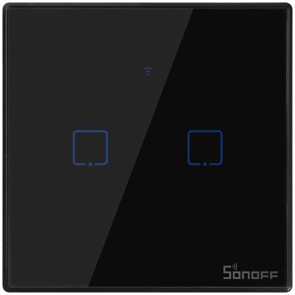 SONOFF TX T3 Wi-Fi Smart 2-Switch with Remote Control Support Black