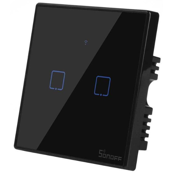 SONOFF TX T3 Wi-Fi Smart 2-Switch with Remote Control Support Black