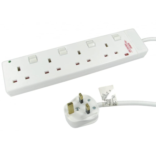 NEWlink 4-socket Surge Protected Individually Switched Power Strip 10m