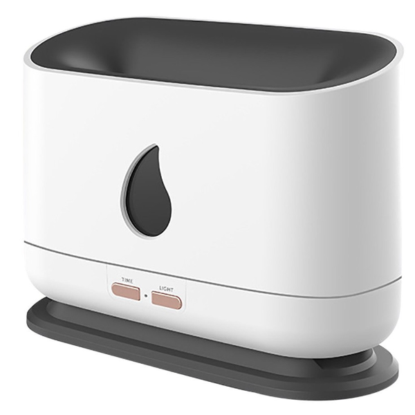 Aromatherapy Essential Oil Diffuser with Flame Effect White