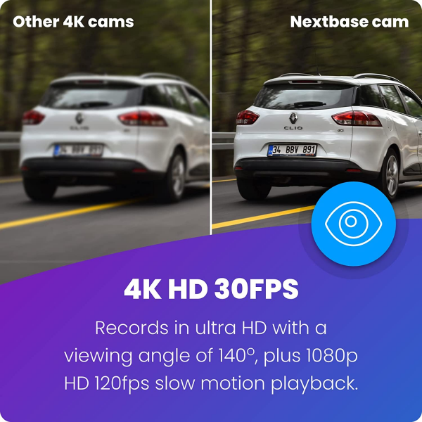 Nextbase 622GW 4K Ultra HD 140° GPS Front Dash Camera with 3 inch Touchscreen Display