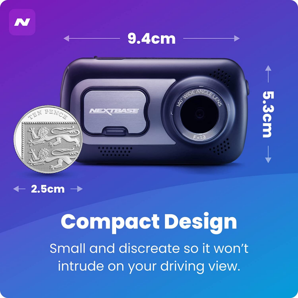 Nextbase 522GW Quad HD 140° GPS Front Dash Camera with 3 inch Touchscreen Display