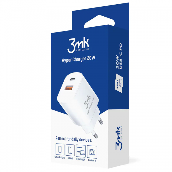 3mk 20W USB-C & USB-A Hyper Charger Power Supply (EU Plugs)