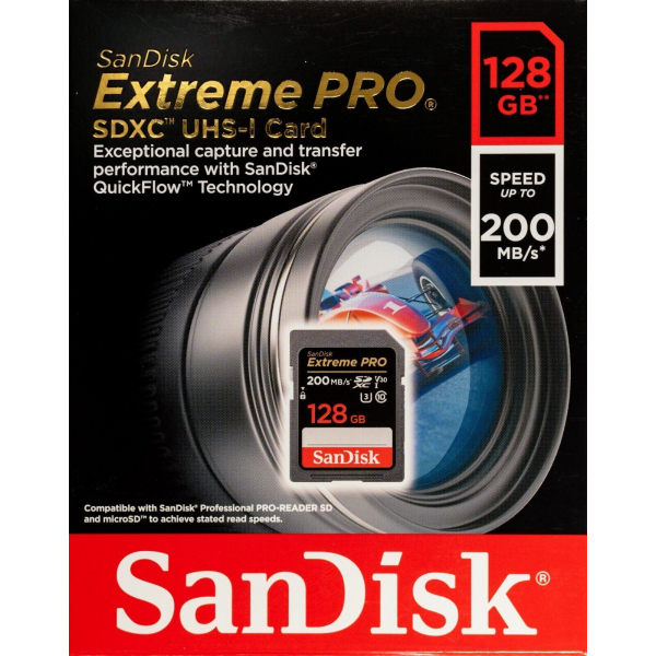 SanDisk Extreme Pro 128GB UHS-I  U3 SDXC Memory Card
