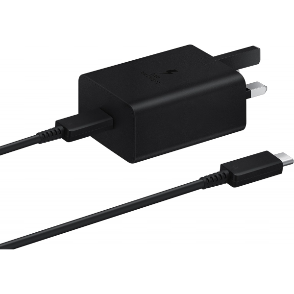 Samsung 45W Fast Charging UK Plug USB-C Charger Black with USB-C 1.8m Cable (Retail Packaging)
