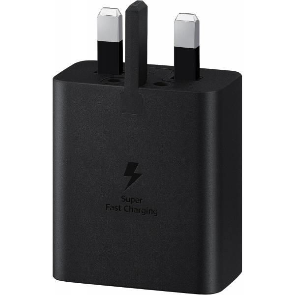 Samsung 45W Fast Charging UK Plug USB-C Charger Black with USB-C 1.8m Cable (Retail Packaging)
