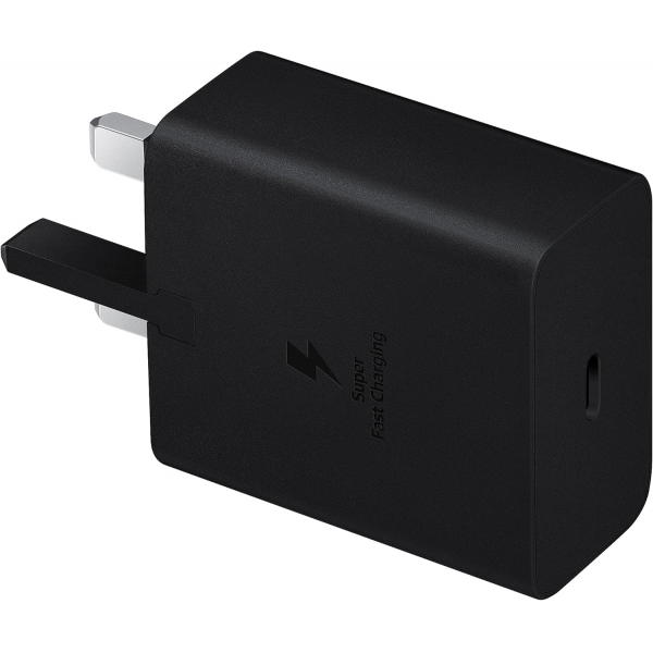 Samsung 45W Fast Charging UK Plug USB-C Charger Black with USB-C 1.8m Cable (Retail Packaging)