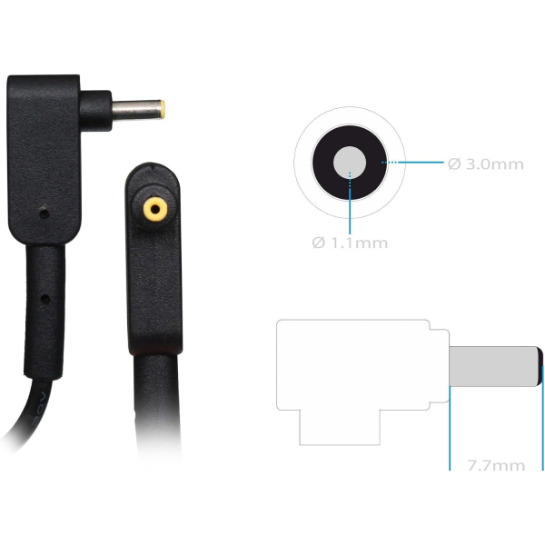 Acer 65W 19V 1.1x3.0x7.7 Slim Tip Laptop Power Adapter