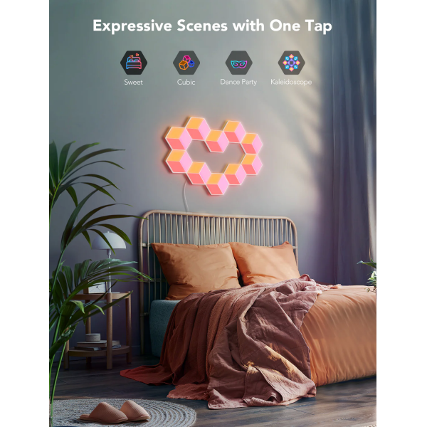 Govee Glide Hexa Pro Wi-Fi & Bluetooth Smart Light Panels (10-pack)