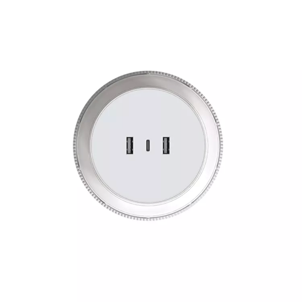 Pop Up Outlet Countertop 1x USB-C 2x USB-A 4x Universal Plugs Power Extension White