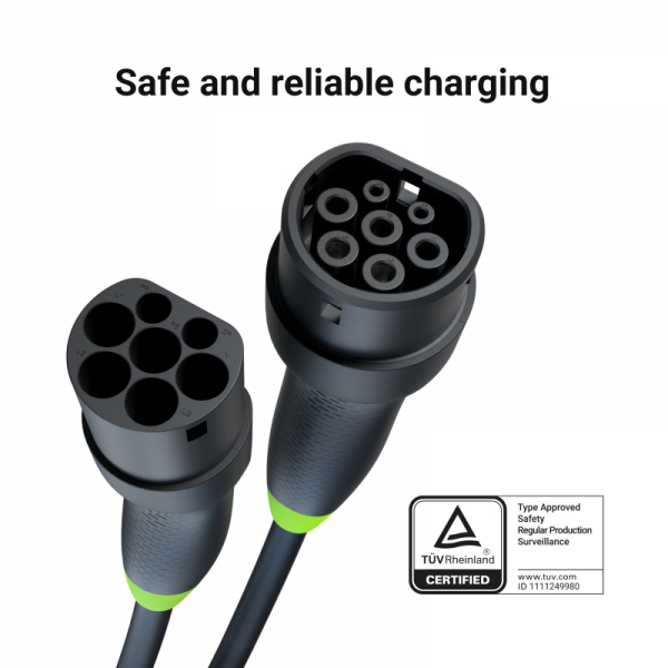 Green Cell Electric Vehicle Type 2 Charging Cable 22kW 5m