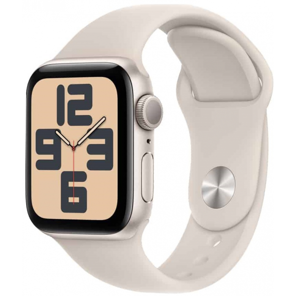 Apple Watch SE (2024) GPS 44mm Starlight Aluminium with Starlight Sport Band - M/L