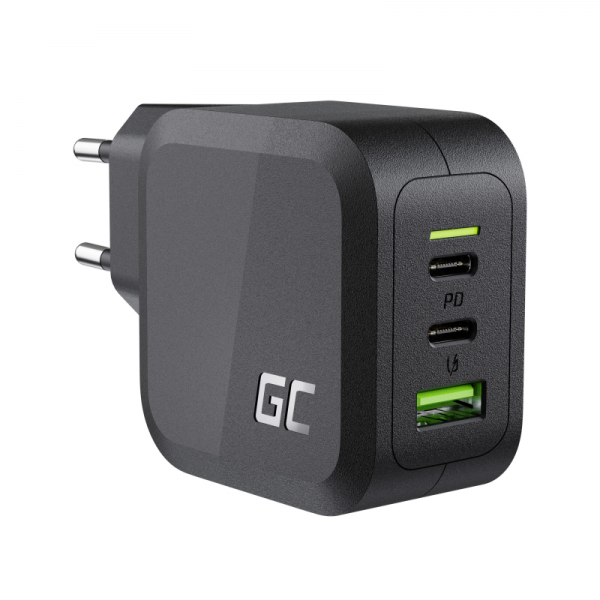 Green Cell 65W PowerGaN 2 xUSB-C 1 xUSB-A PSU Charger Power Supply