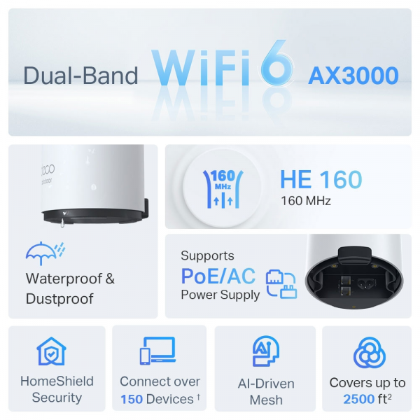 TP-Link Deco X50 AX3000 Outdoor Mesh Wi-Fi 6 Router ( 1-pack )