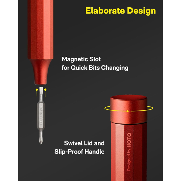 HOTO 24-in-1 Precision Screwdriver Red (24pcs)