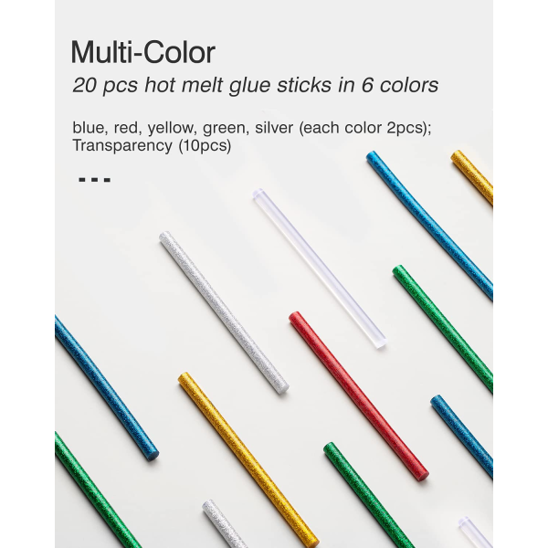 HOTO Hot Melt Glue Sticks (20pk) Multi-colour