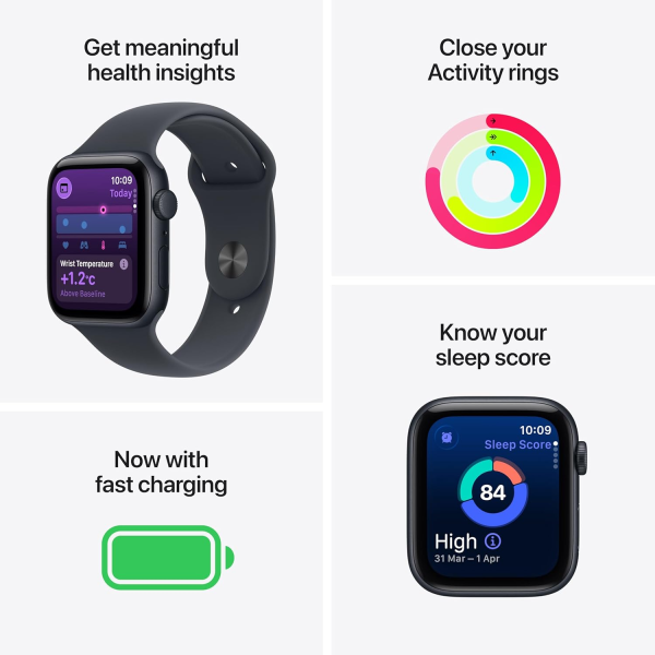 Apple Watch SE 3 GPS 40mm Midnight Aluminium with Midnight Sport Band - S/M