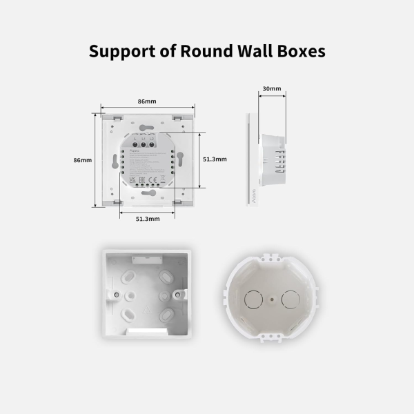 Aqara Smart Wall Switch H1 Single Rocker wo/Neutral Grey