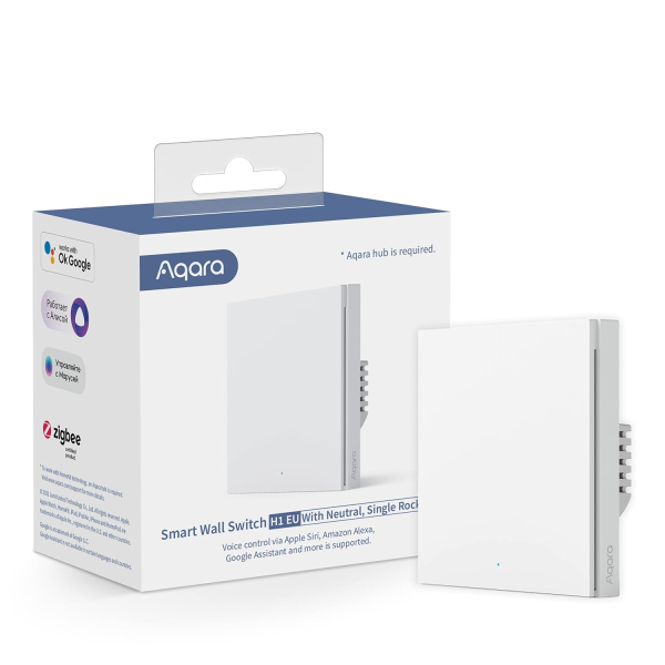 Aqara Smart Wall Switch H1 Single Rocker w/Neutral White