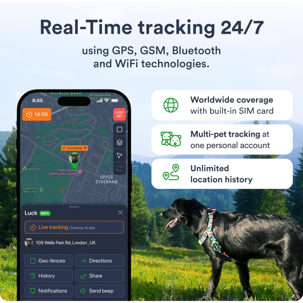 Petloc8 Pet Tracker + 1 year subscription