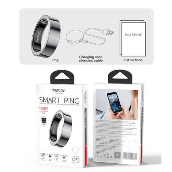 Yesido IO33 Smart Ring Silver Size 11