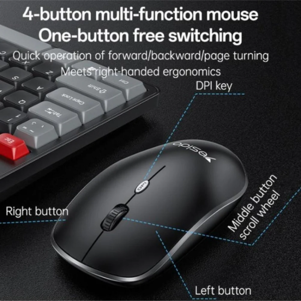Yesido KB42 - 4-button multi-function mouse. One-button free switching