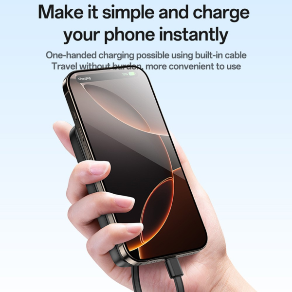 Yesido YP84 10000mAh 22.5W Powerbank with Retractable Cables