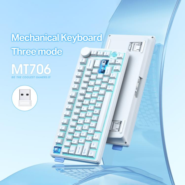 Onikuma MT706 RGB Backlit Wireless Keyboard White