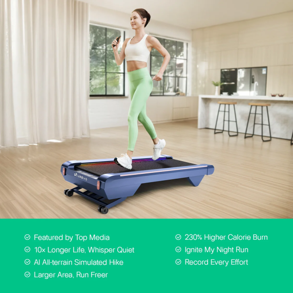 Urevo CyberPad for Office 2 Electric Treadmill Blue
