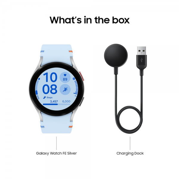 Samsung Galaxy Watch FE Bluetooth Smartwatch 40mm - Silver with Blue Band