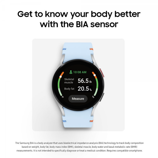 Samsung Galaxy Watch FE Bluetooth Smartwatch 40mm - Silver with Blue Band