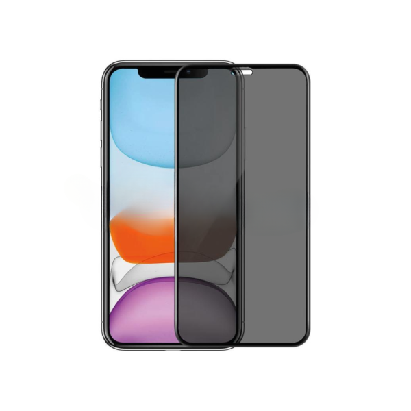 showcasing the screen privacy protector on overlayed the phone