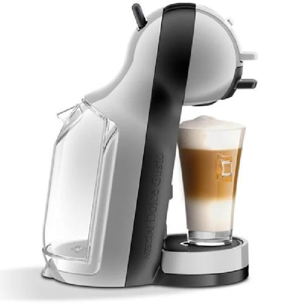 side angle of the coffee machine with latte coffee