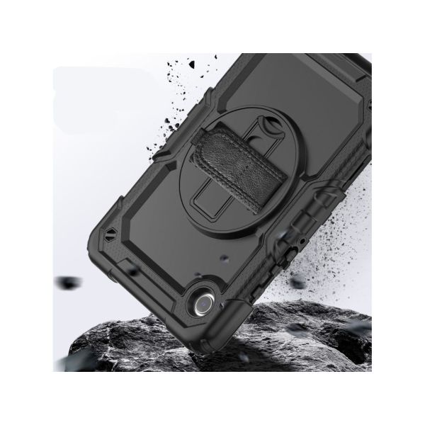 showing how strong is the case by falling and hitting ground
