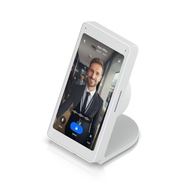 side view of the tablet holder with a tablet on it