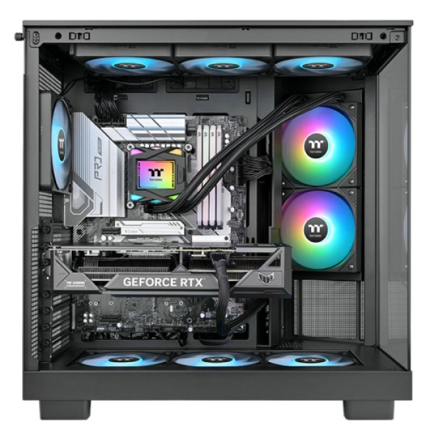 AIO Cooler from the side with it in the case