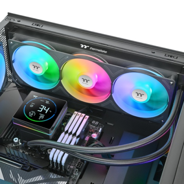 side angle of the cooler inside of the case