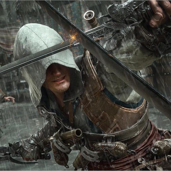 Scene from the game , main character fighting