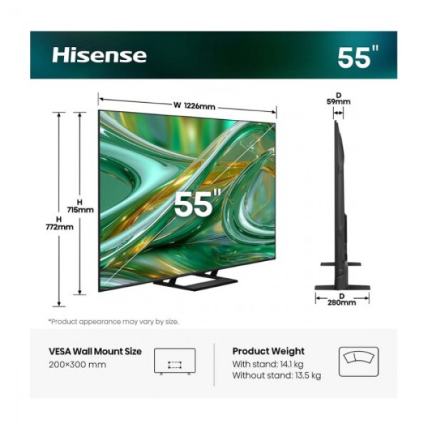 dimensions of the tv