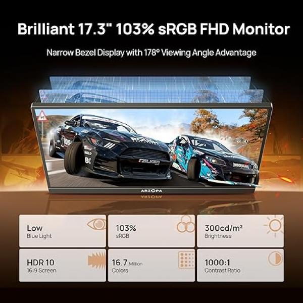 Arzopa A1 M 17.3 inch Portable Monitor